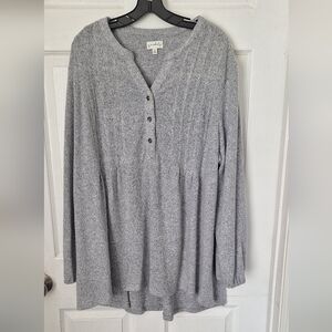 Wonderly Top Soft Gray Sixe 3X New Without Tags